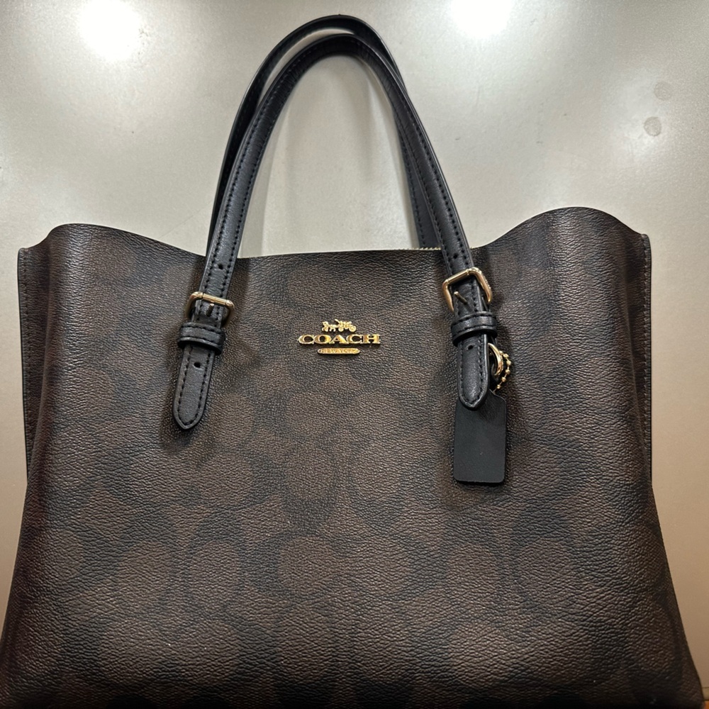 Coach Signature Brown and Black Tote